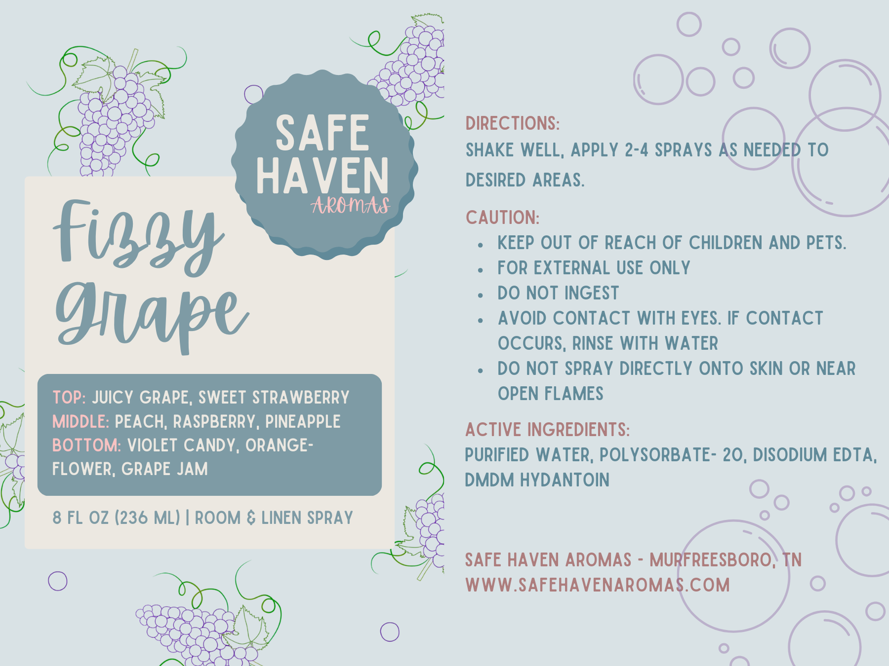 Fizzy Grape Room & Linen Spray